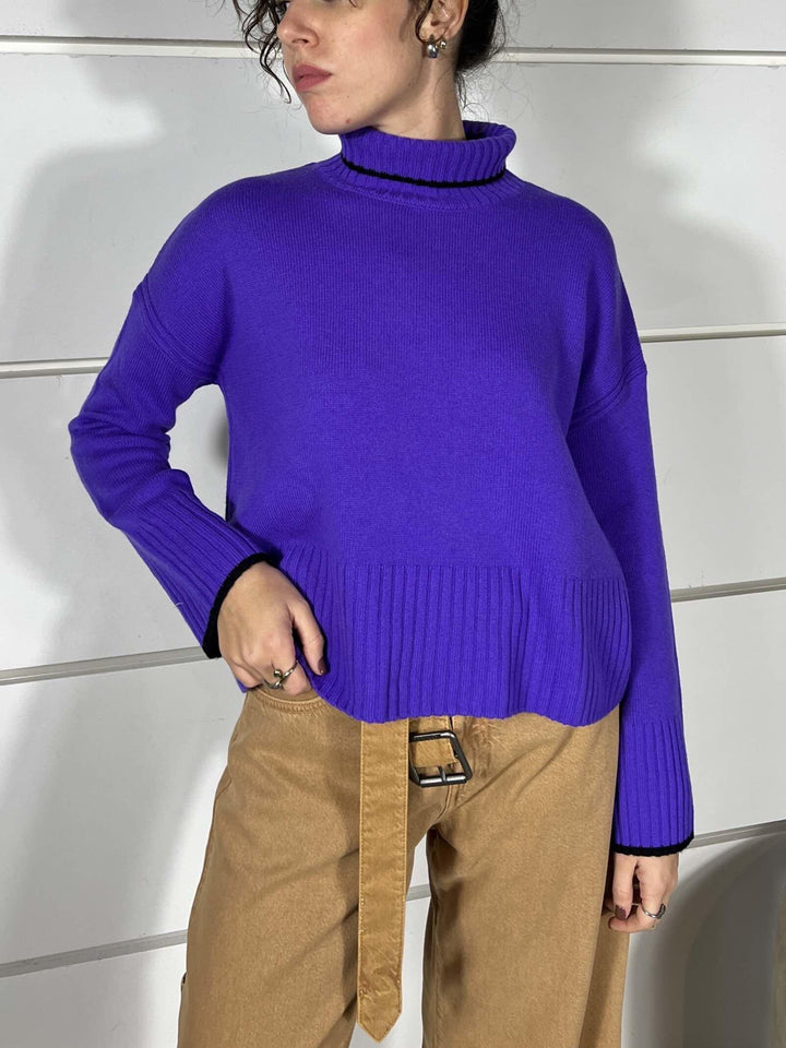 Dolcevita viola in maglia FALKLAND MAGLIAW21 PINKO