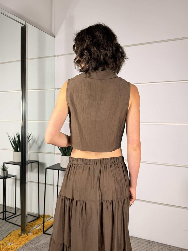 camicia smanicata con nodo moro 10803MORO SUSY MIX