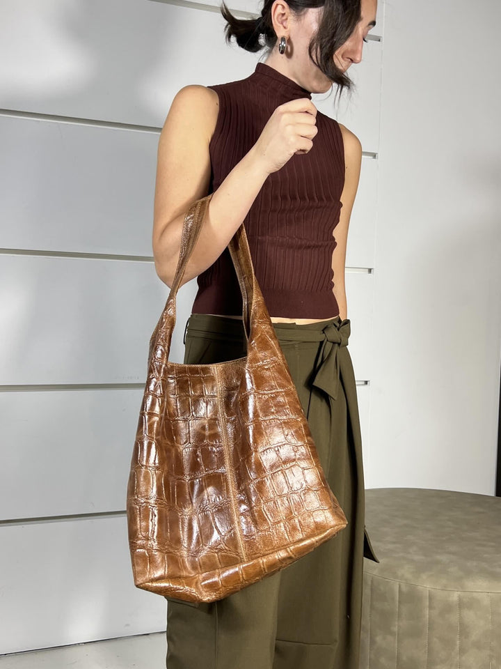 borsa a sacca cuoio cocco VEACOCCOCUOIO SUSY MIX
