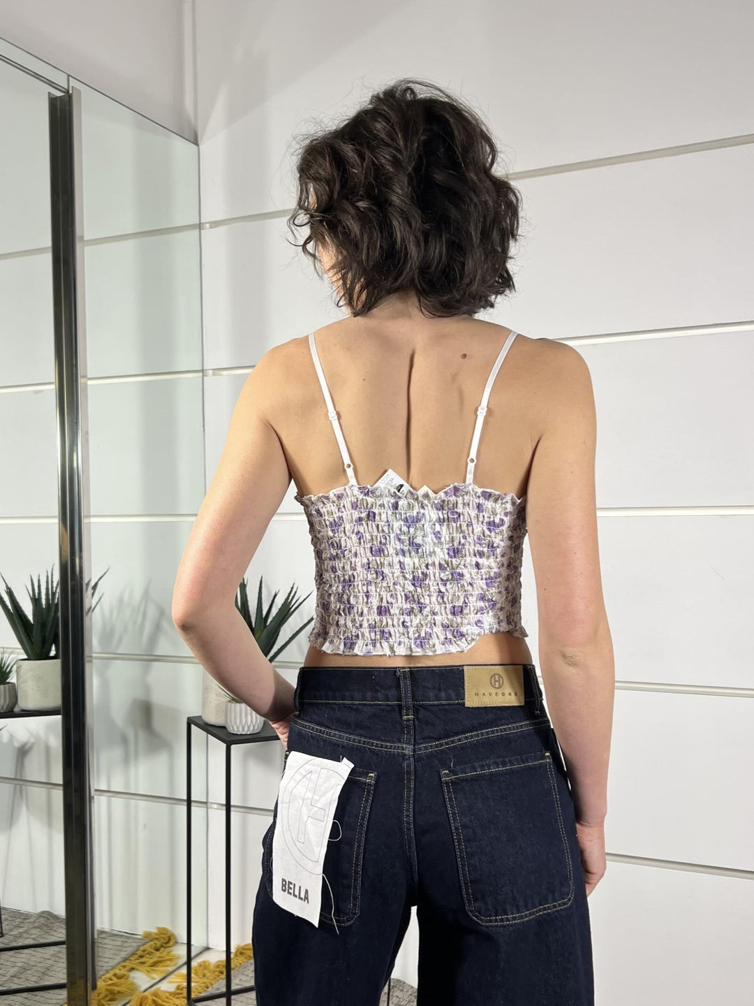 top corsetto a fiori lilla TAB1408LILLA VICOLO