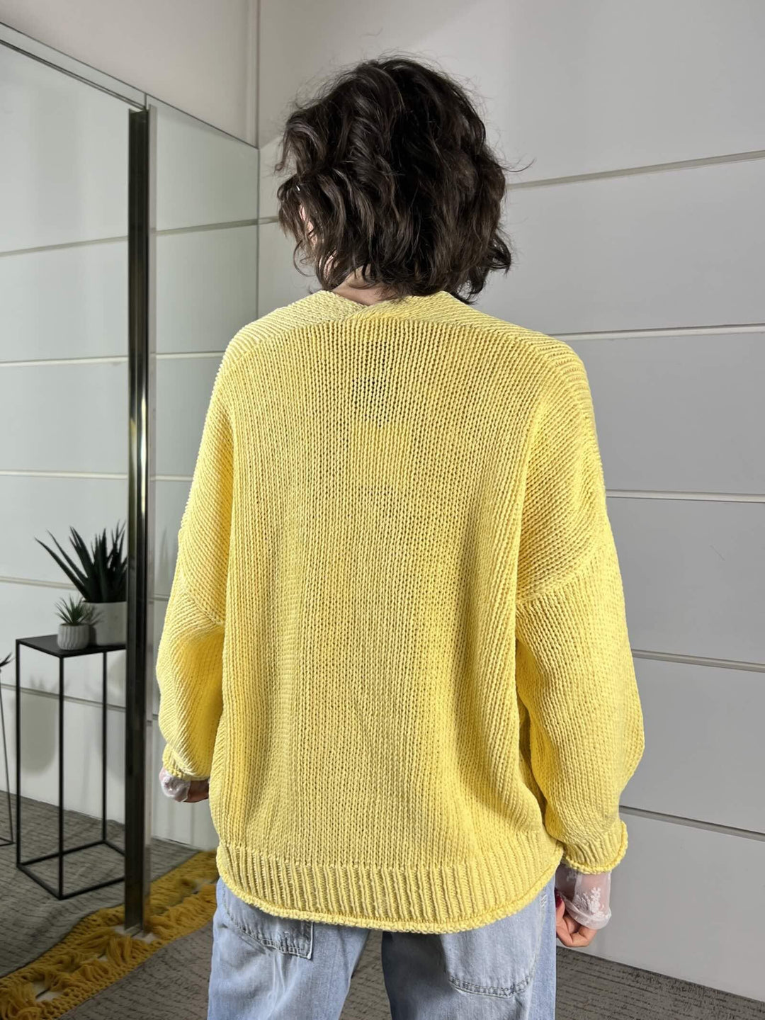 cardigan over, scollo a v giallo 3AB3015GIALLO VICOLO