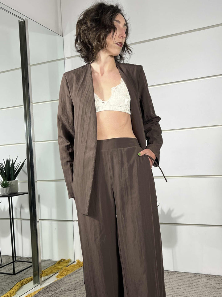 completo giacca kimono con cinta e pantalone a palazzo moro 30325MORO SUSY MIX