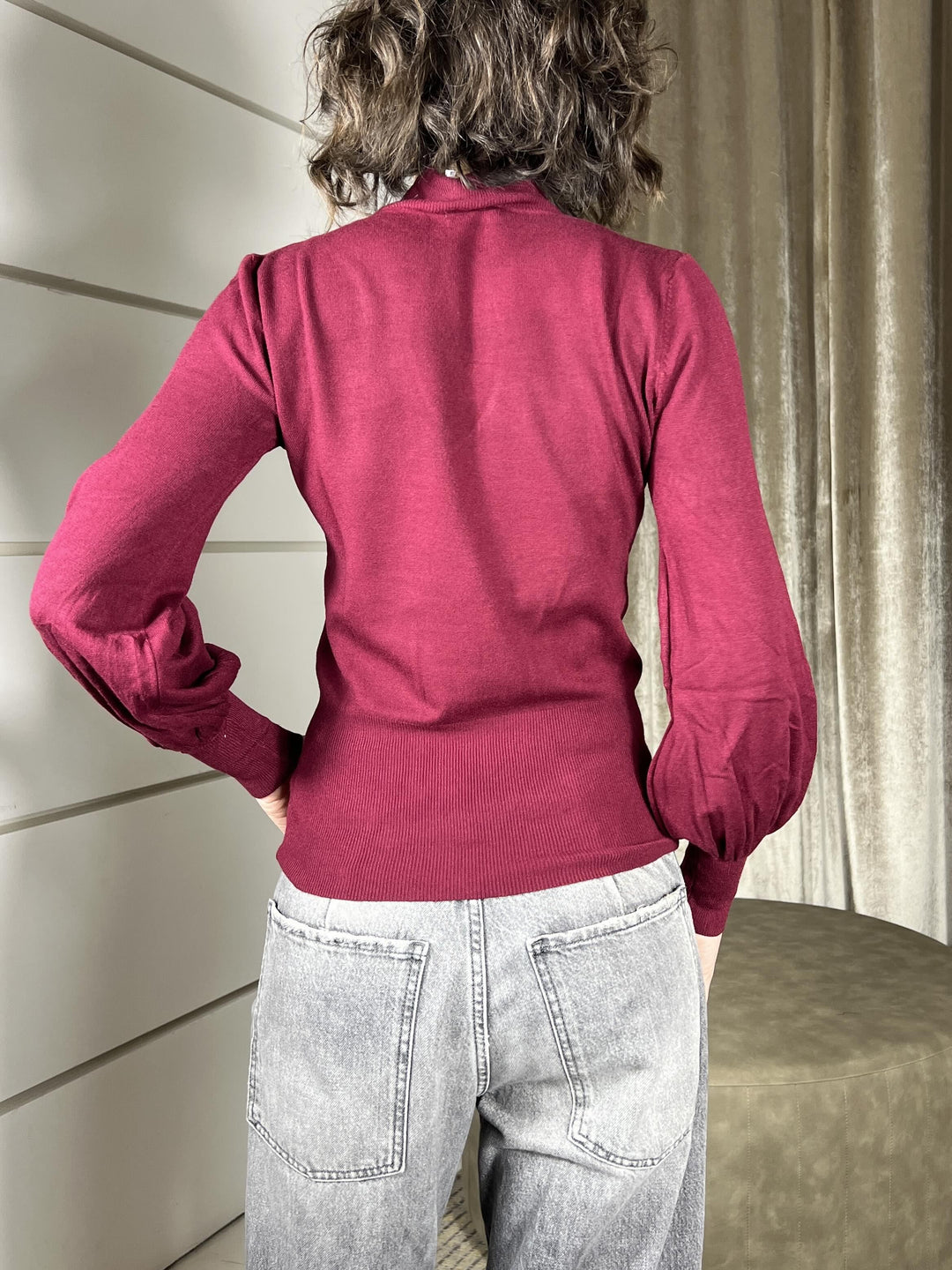 maglia  a lupetto con goccia vino 250911VINO SUSY MIX