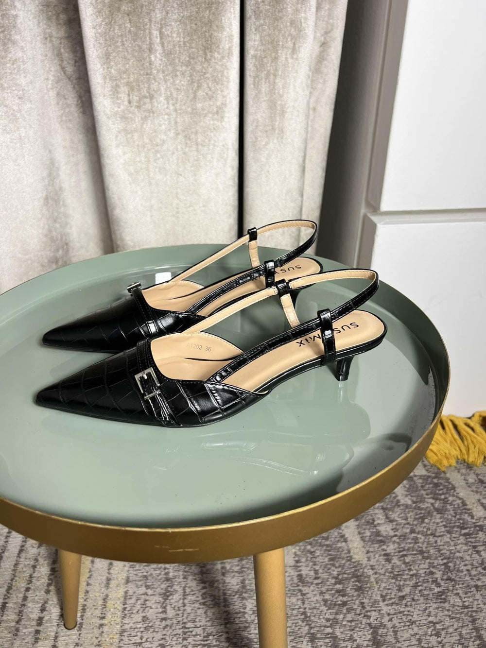slingback cocco nera A1202NERO SUSY MIX