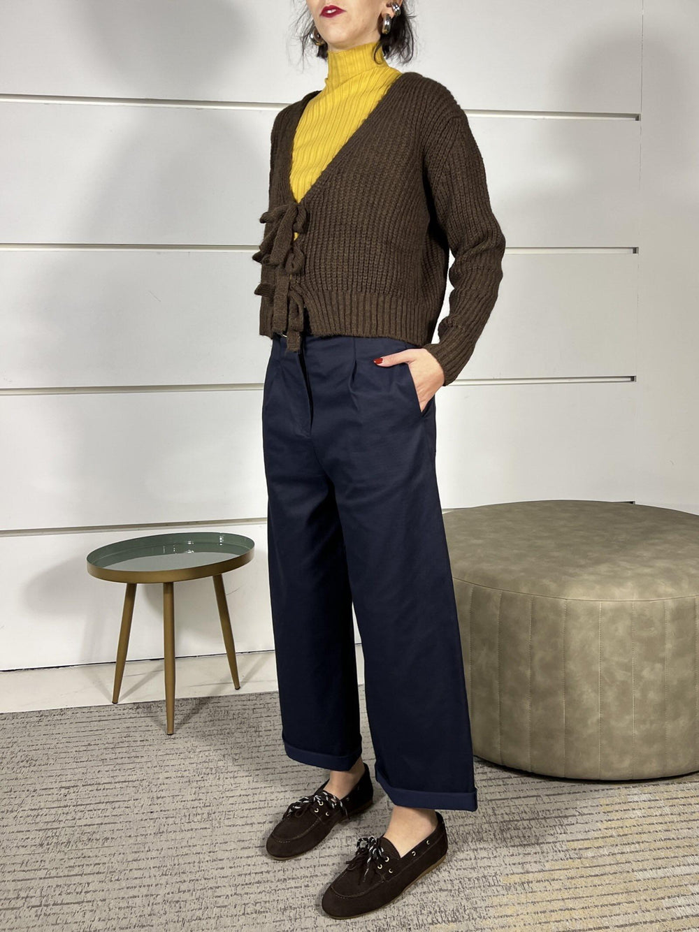 pantalone con cintura blu S12359BLU SUSY MIX