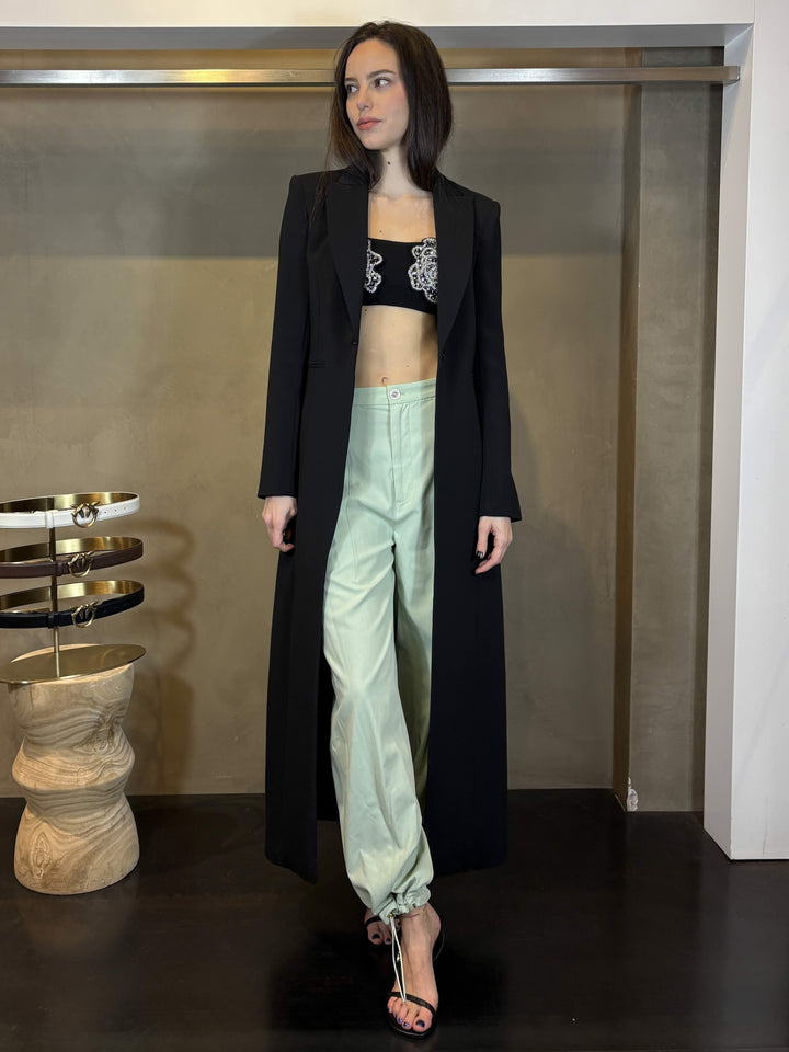 giacca lunga sfiancata monopetto nera 8O0222A6F5K103 PATRIZIA PEPE PREVIEW