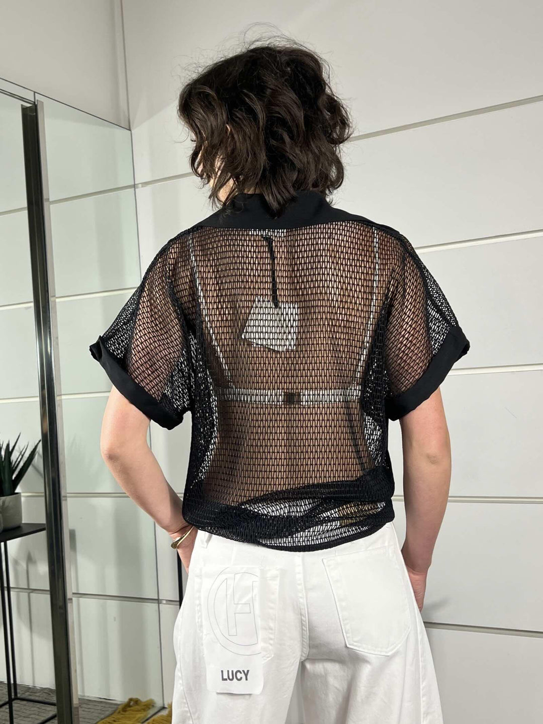 maglia a polo a rete nera TAB1937NERO 99 VICOLO