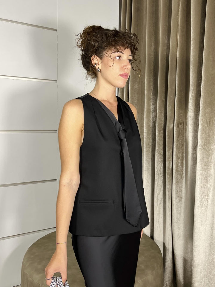 GILET NERO CON CRAVATTA LC80KIC1900 IMPERIAL