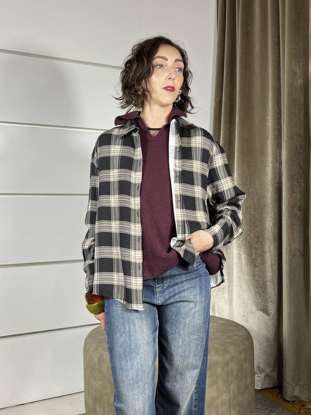 camicia a quadri grigia CMA-P079GRIGIO HAVE ONE