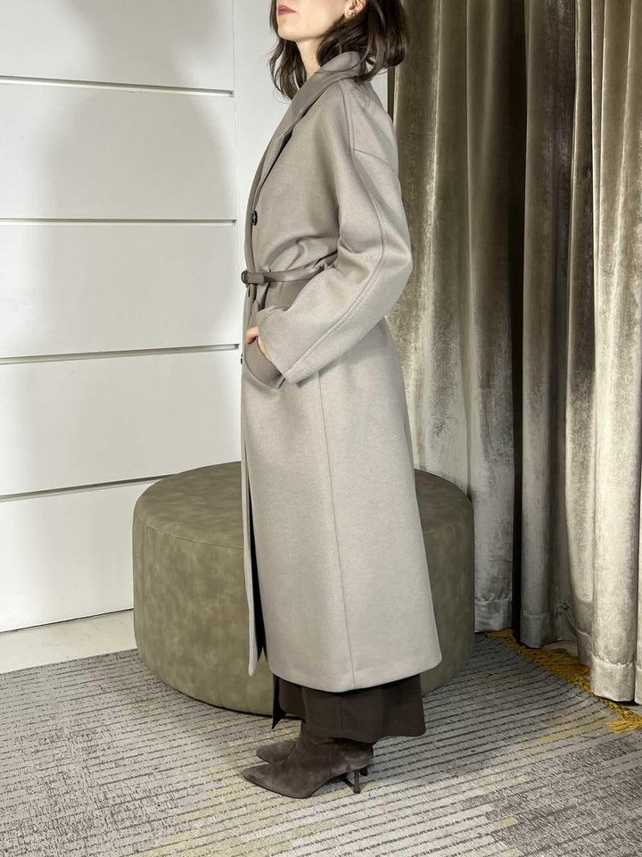 CAPPOTTO TAUPE OVER DOPPIOPETTO CON CINTA KH36KEY1928 IMPERIAL