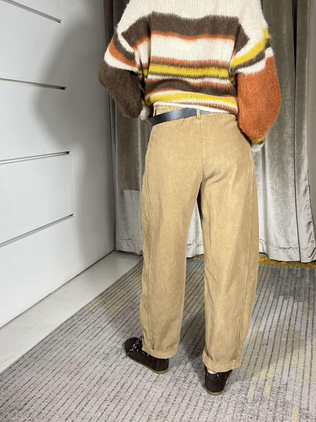 pantalone velluto a ovetto cammello 59054PCAMMELLO SUSY MIX