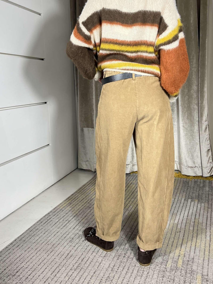 pantalone velluto a ovetto cammello 59054PCAMMELLO SUSY MIX