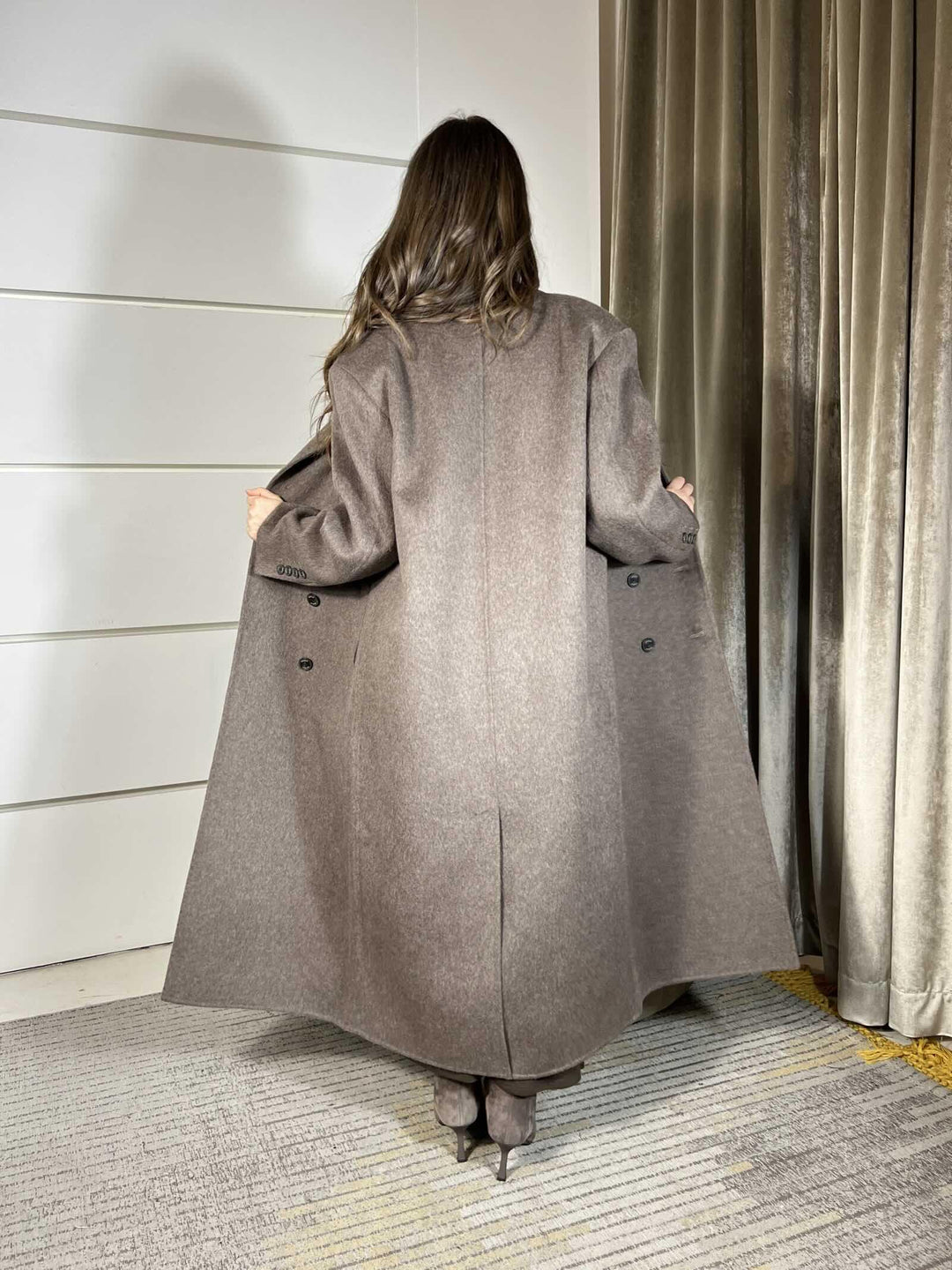 CAPPOTTO LUNGO MORO TRAPUNTATO 70% LANA TF0008MORO VICOLO