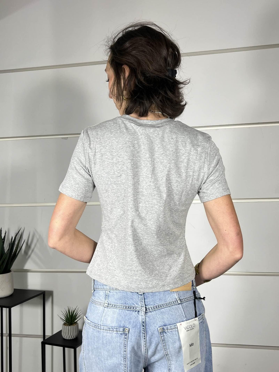 t-shirt mgrigia refaino manica corta LC260262GRIGIO LUMINA