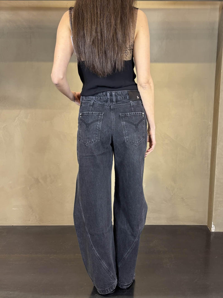 jeans ampi con pince al ginocchio neri 8P0773D1WZNK481 PATRIZIA PEPE PREVIEW