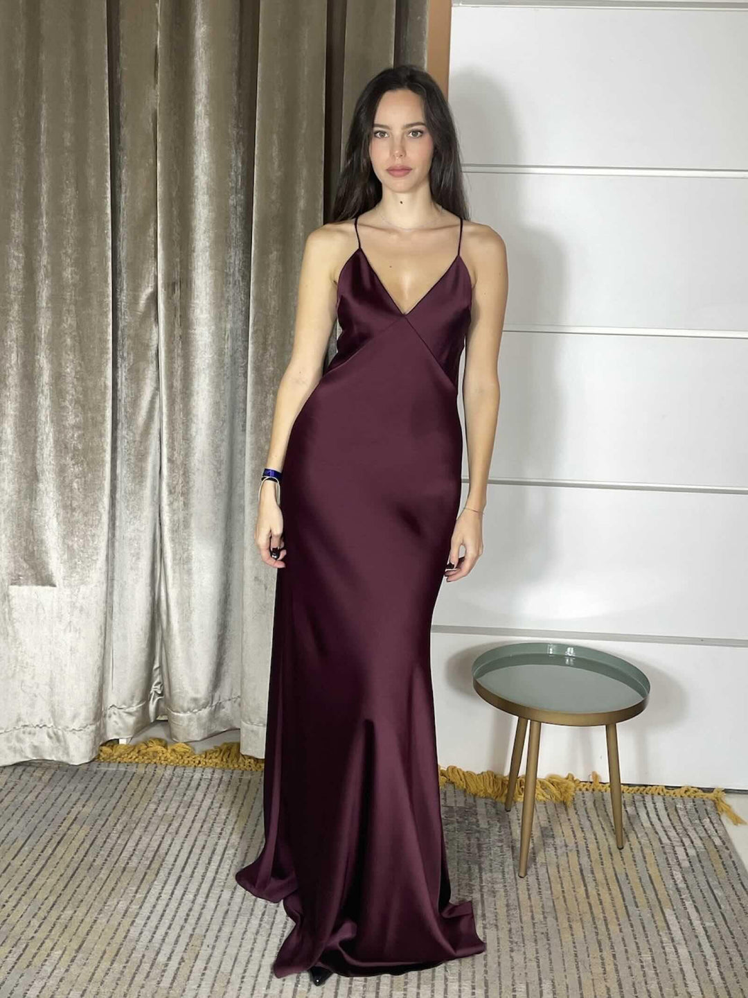 abito lungo a sirena bordeaux scuro 8A1565A563M536 PATRIZIA PEPE