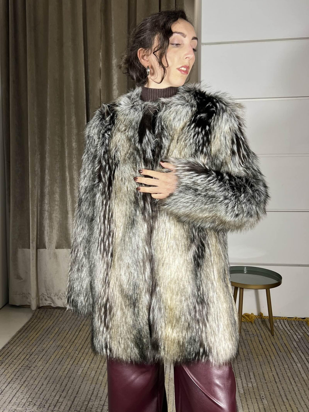 ecopeliccia over  pelo lungo tipo volpe argentat KCT-P018UNICA HAVE ONE