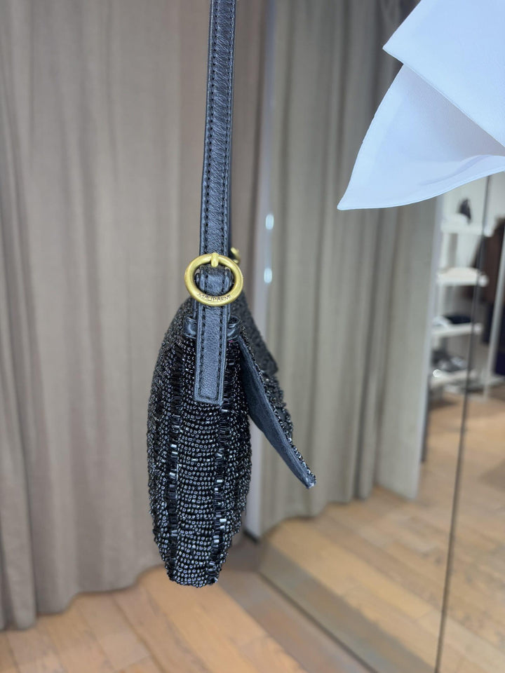 MINI BORSA NERA CON PERLINE BF0005-9124220000 MALIPARMI