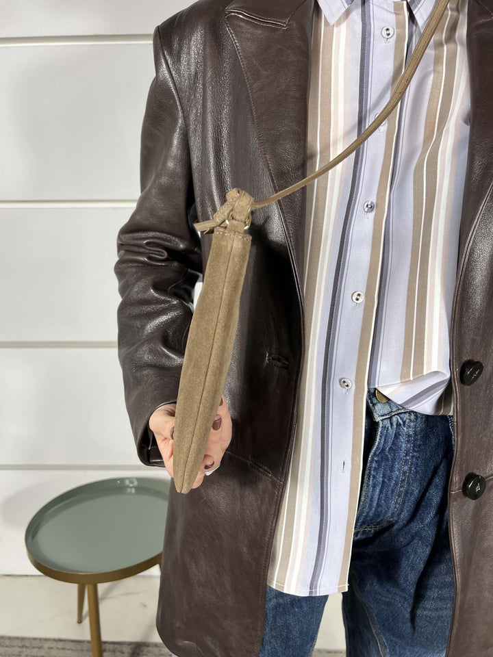 portacellulare tortora in camoscio con logo BO0411035 SEVENTY