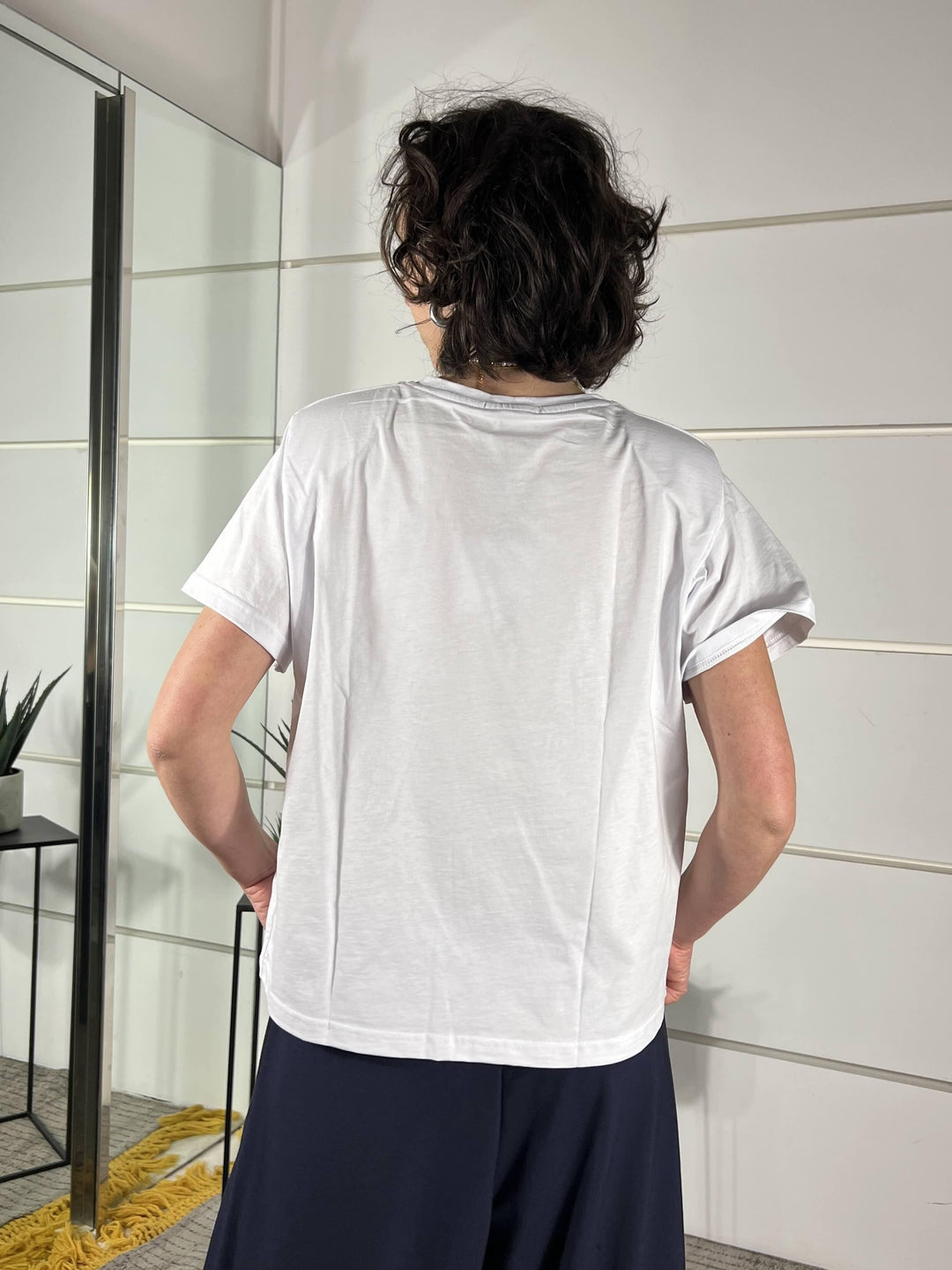 t-shirt girocollo con spalline manica corta bianca TS26SGI40BIANCO TWO WAY