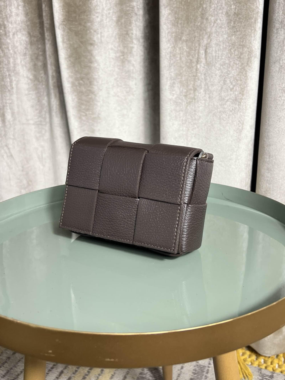 BORSA MORO IN PELLE A INTRECCIO CON TRACOLLA 249215MORO FEMME CAFE SELECTION