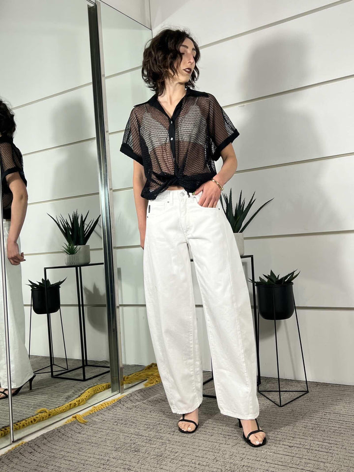 jeans lucy in cotone leggero barrel fit PLS-Q276BIANCO HAVE ONE