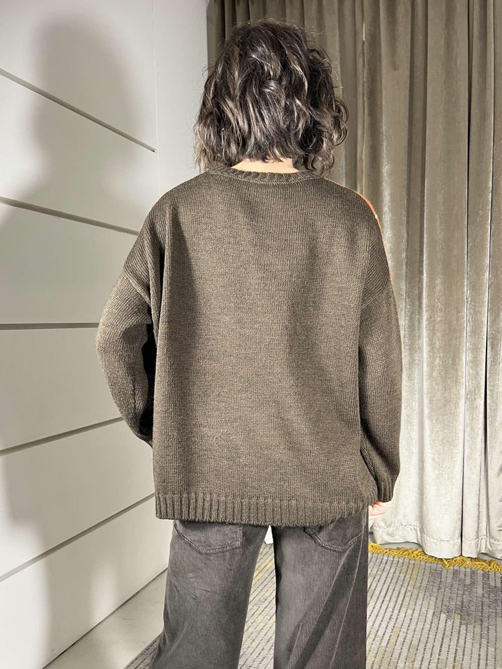 maglia girocollo rombi in miso lana MFP-P329MORO/CELESTE/COCCIO/PASTA HAVE ONE