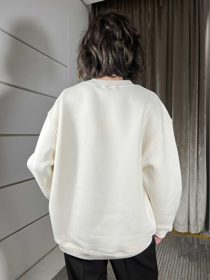 felpa over girocollo felpata con orsetto burro RF0638BURRO VICOLO