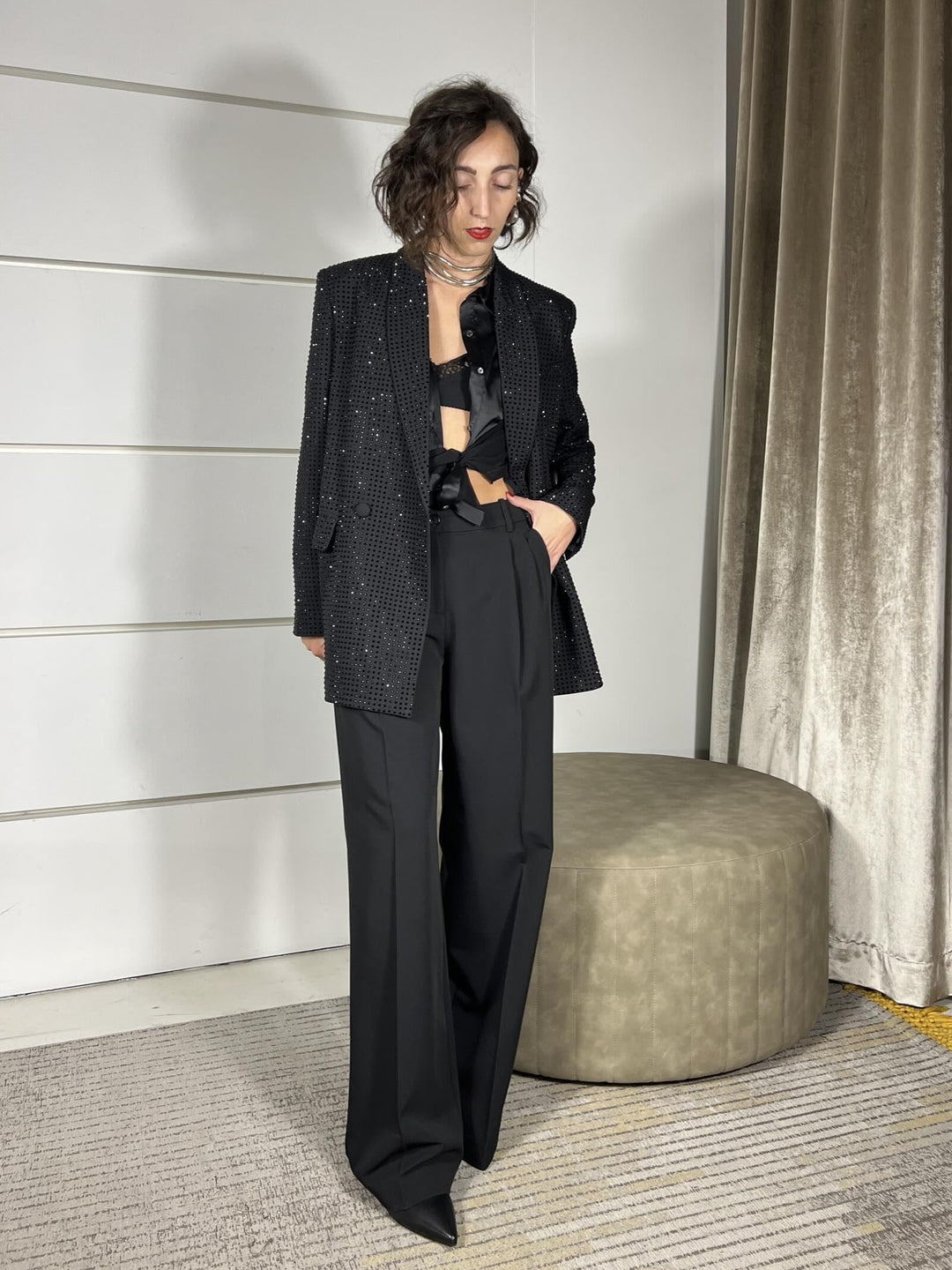 CAMICIA CON TRASPARENZE E CUT OUT NEL RETRO NERA MARQUILLA CAMICIAZ99 PINKO