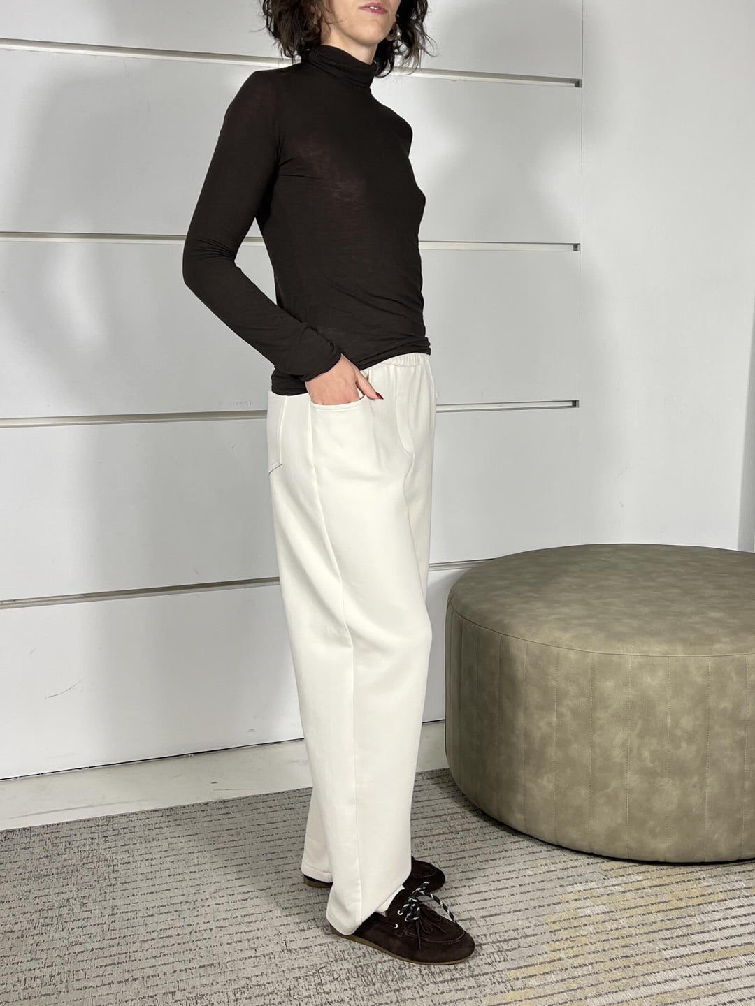 pantalone punto milano beige V01A0104BEIGE PHILIA LOFT