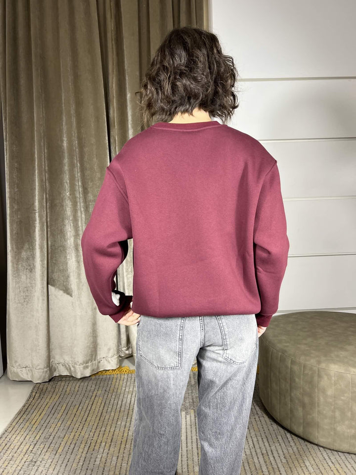 felpa girocollo vino felpata SH003019VINO SUSY MIX