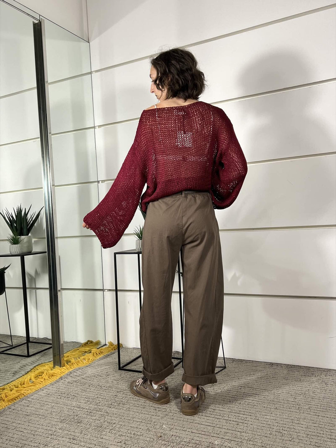 pantalone a ovetto con elastico nel retro moro 58300GLMORO SUSY MIX
