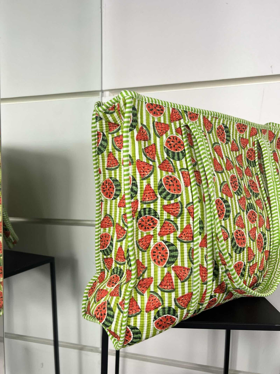 borsa in cotone con stampa anguria verde CO-B0225ANGURIA/VERDE FEMME CAFE SELECTION