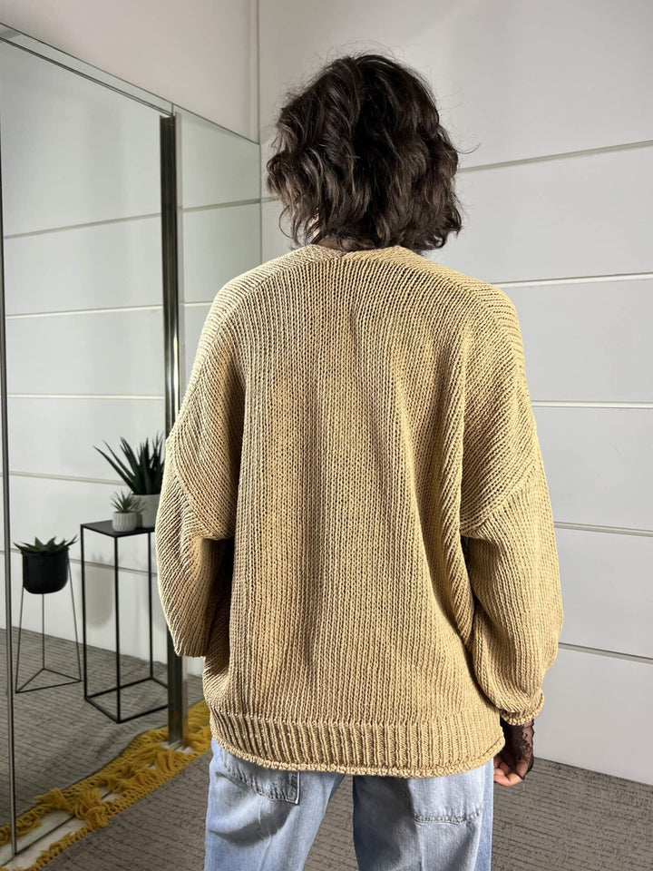 cardigan over, scollo a v cammello 3AB3015CAMMELLO VICOLO