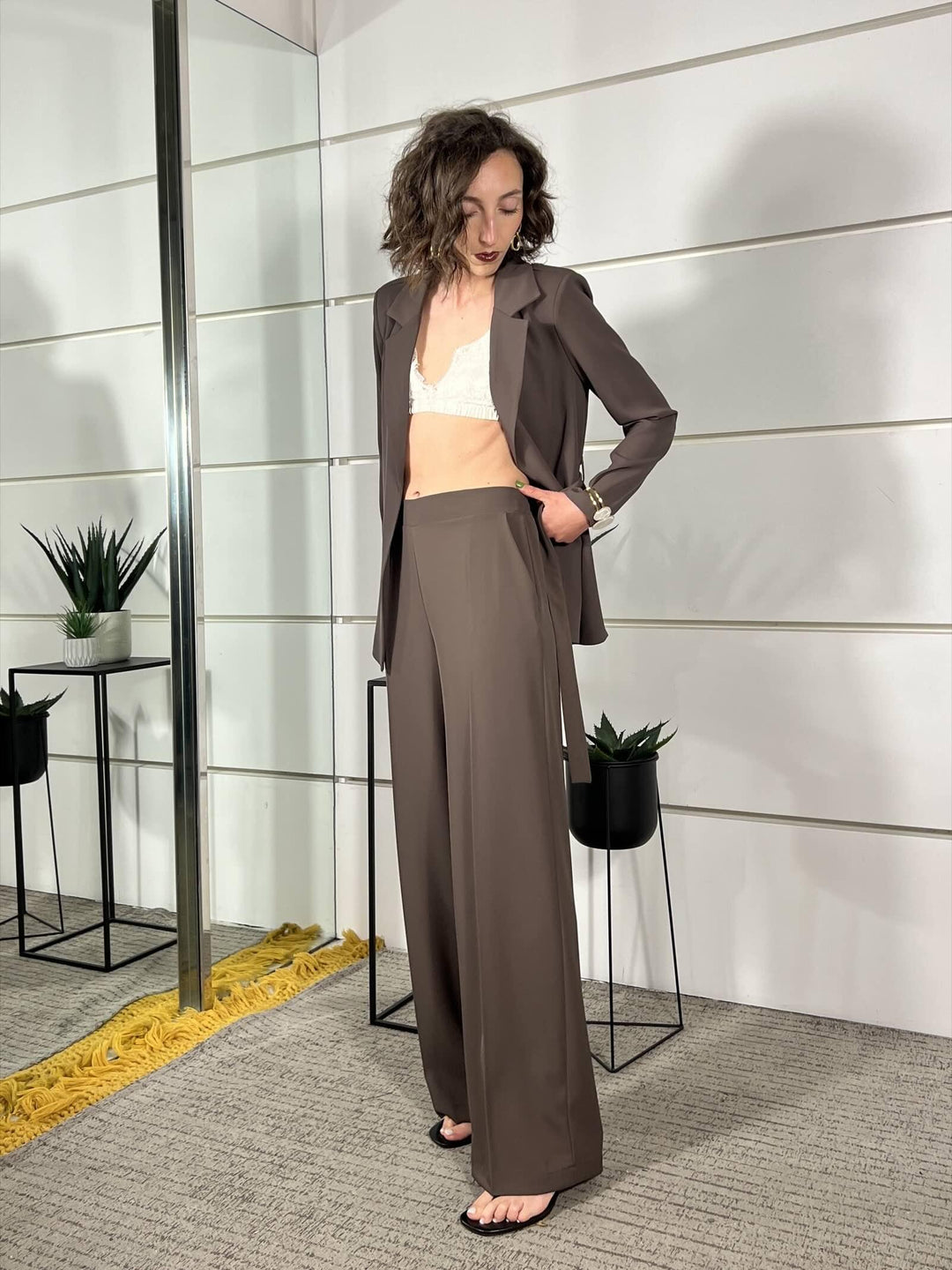 compelto giacca con fiocco e pantalone a palazzo moro 303211MORO SUSY MIX