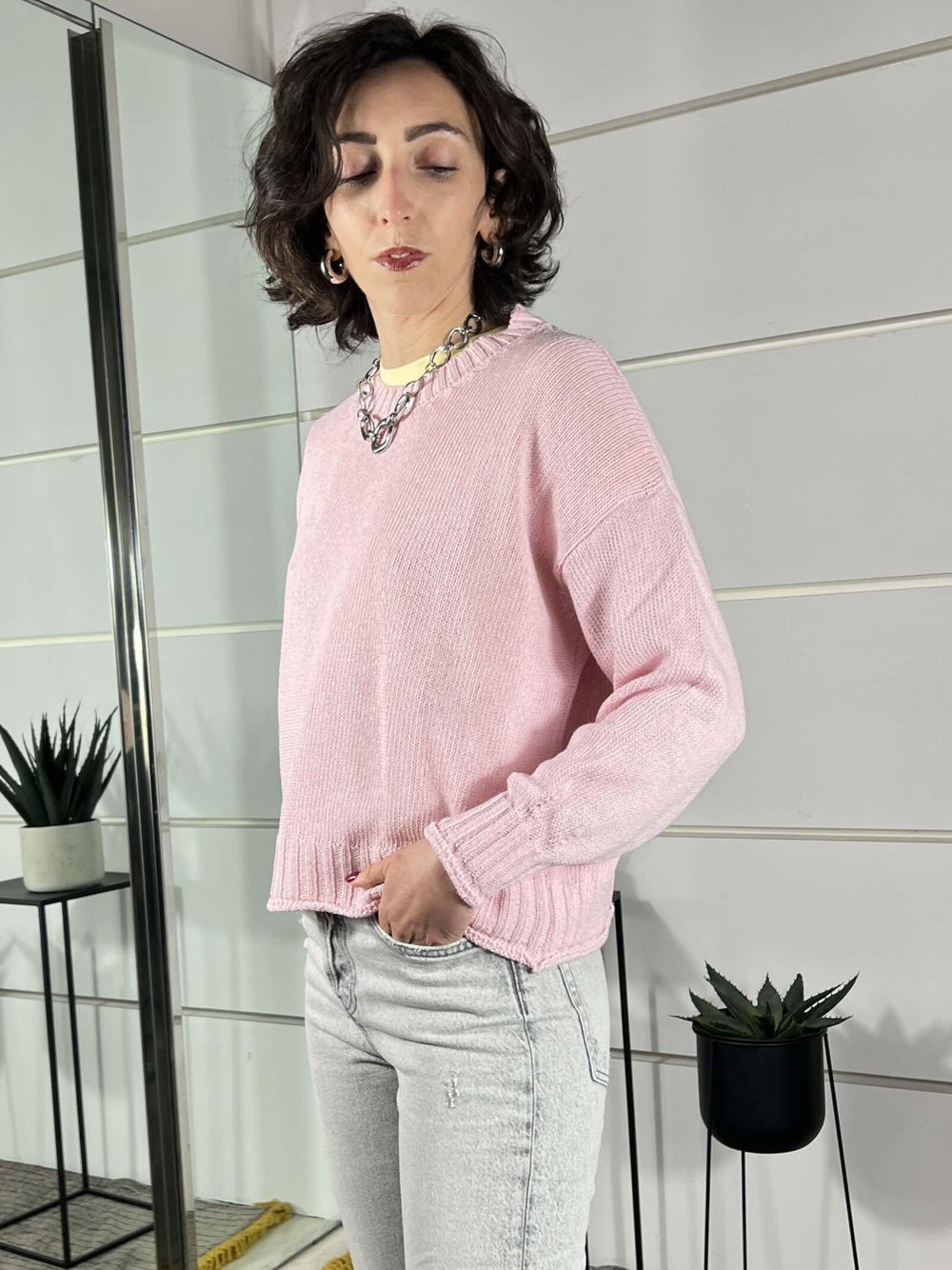 maglia paricollo misto cotone rosa WMA26SA515ROSA TWO WAY
