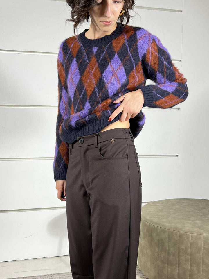 pantalone ovetto moro V01A0725MORO PHILIA LOFT
