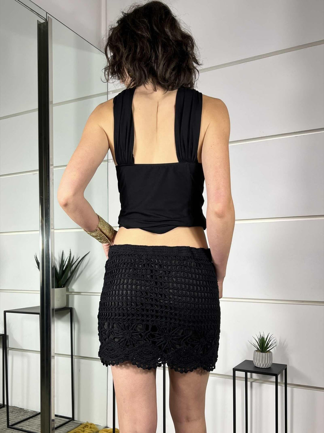 minigonna crochet nera ZS28047NERO SPICY CAFE