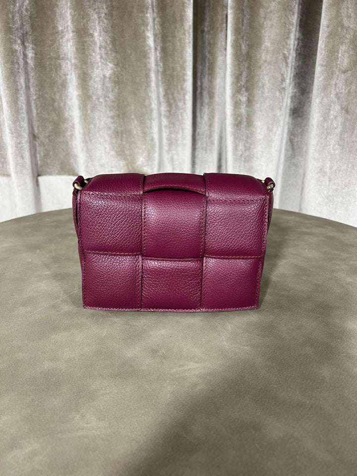 BORSA VINO A INTRECCIO IN PELLE CON TRACOLLA 264130VINO FEMME CAFE SELECTION