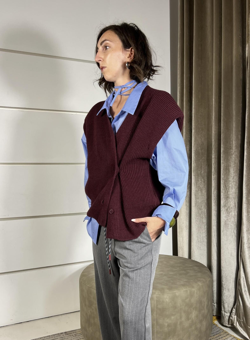 GILET VINO CON MAXI SPALLA, PUNTO PANNOCCHIA LFP-P003VINO HAVE ONE