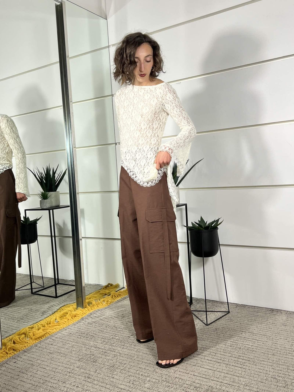 pantalone a palazzo cargo caffe SM222ACAFFE SUSY MIX
