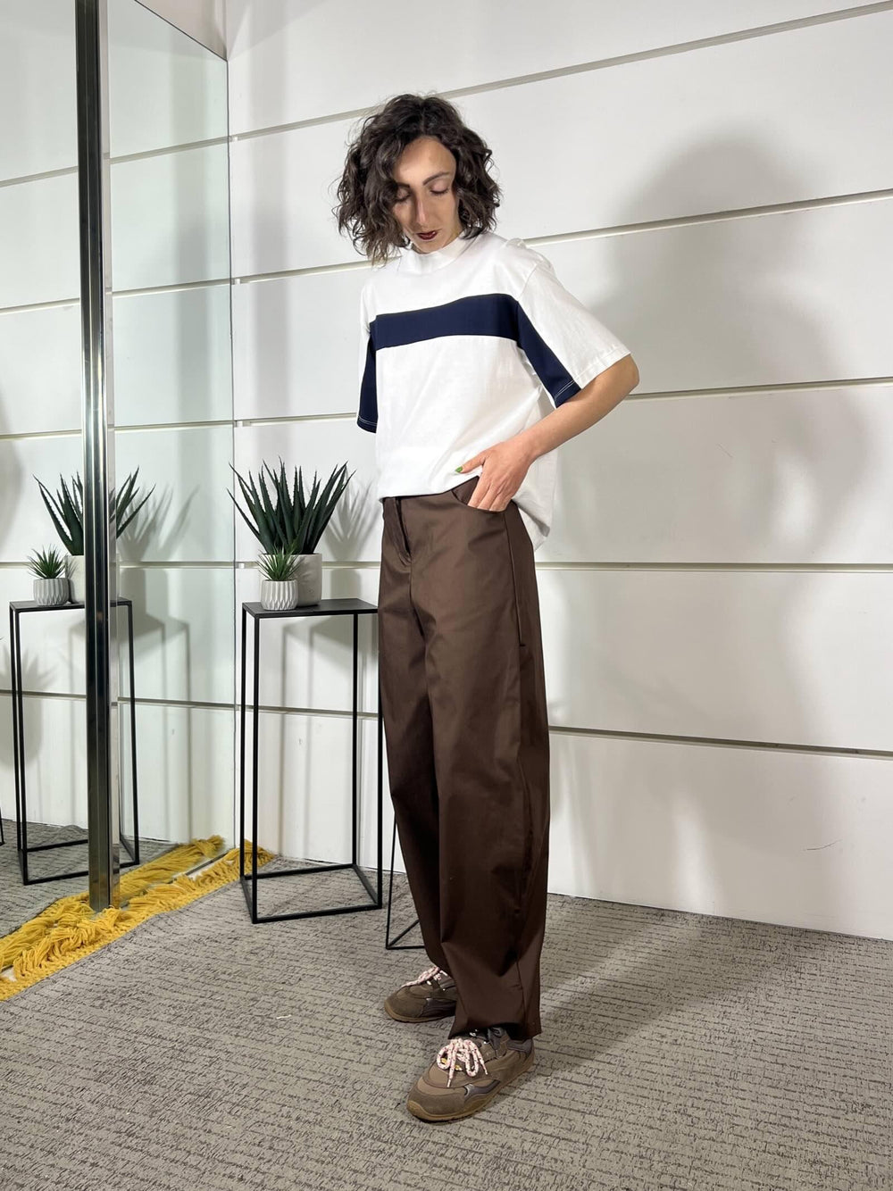pantalone barrel caffe PA26SRO194CAFFE TWO WAY