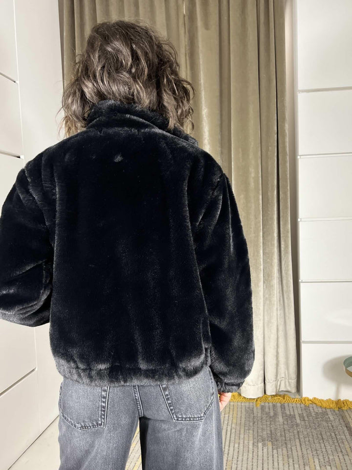 bomber a ecopelliccia nero KDY-P122NERO HAVE ONE