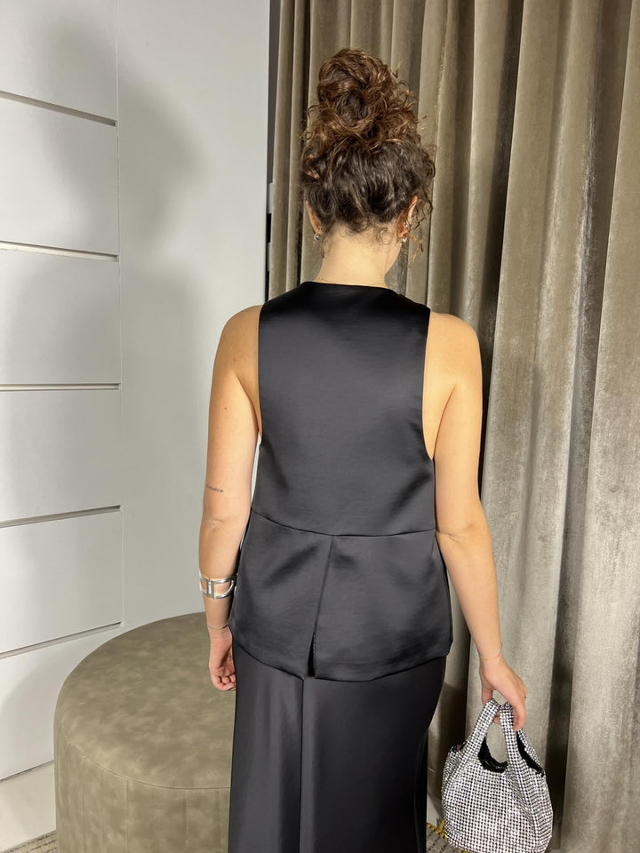 GILET NERO CON CRAVATTA LC80KIC1900 IMPERIAL