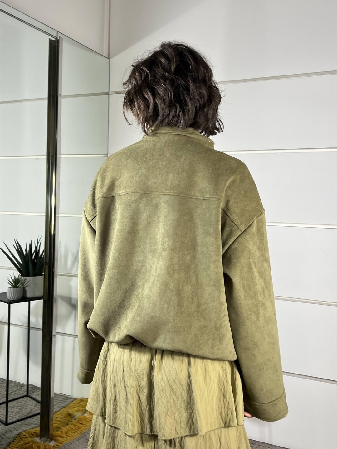 bomber scamosciato collo alto con tasche a patt 126137-1MILITARE TENSIONE IN