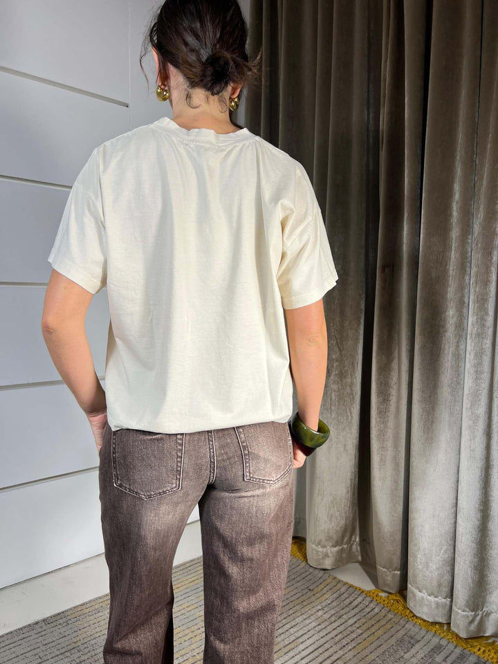 T-SHIRT BURRO GIROCOLLO A SCATOLA MJS-P127BURRO HAVE ONE