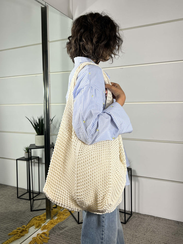 borsa shopper a rete burro 10108BURRO FEMME CAFE SELECTION