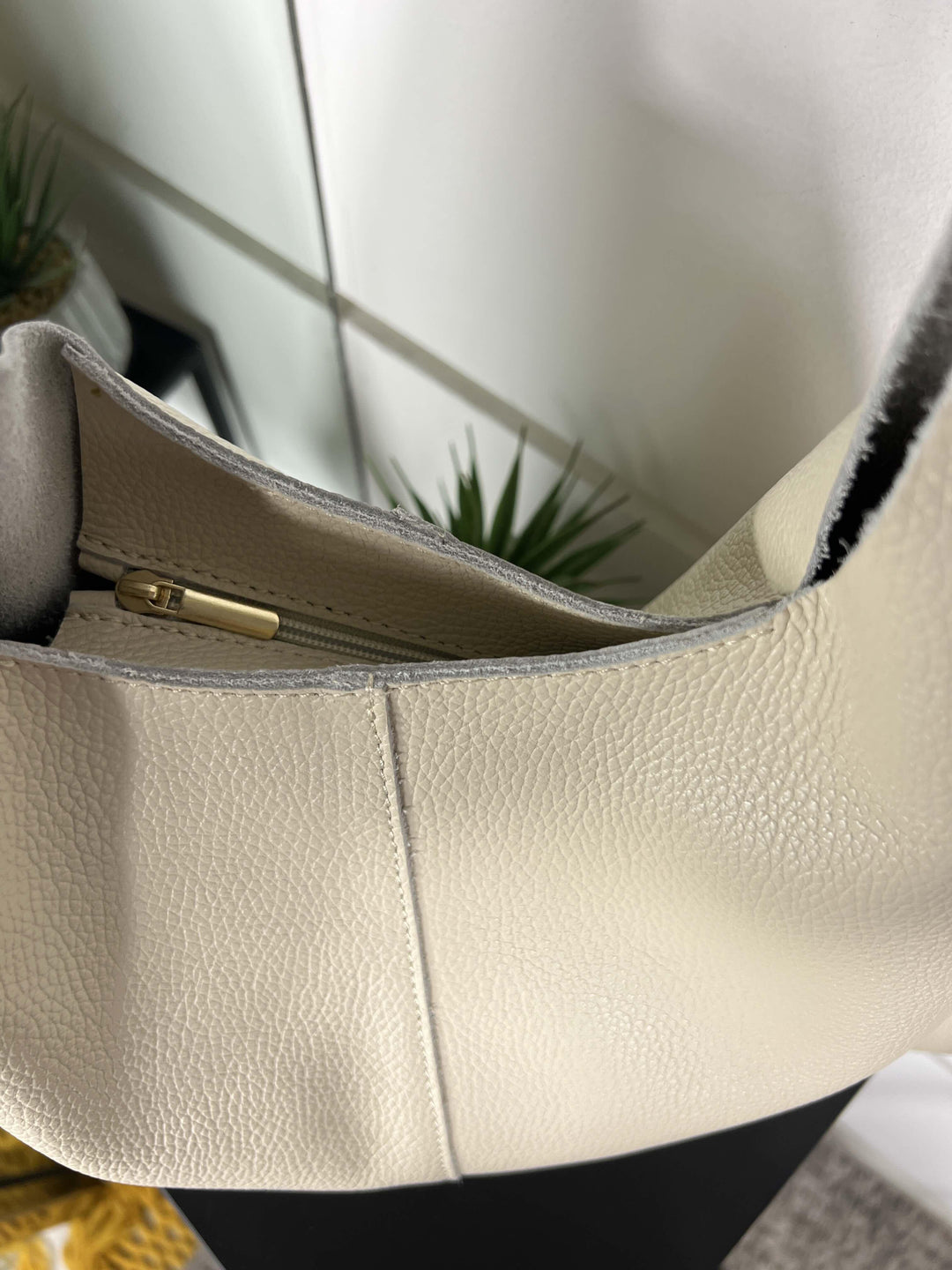 borsa in pelle a spalla beige DO-B0124BEIGE FEMME CAFE SELECTION