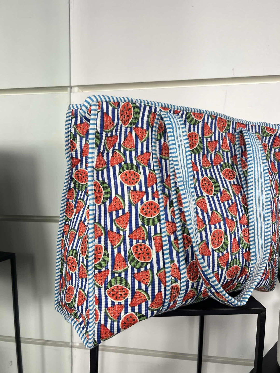 borsa in cotone con stampa anguria bluette CO-B0225ANGURIA/BLUETTE FEMME CAFE SELECTION