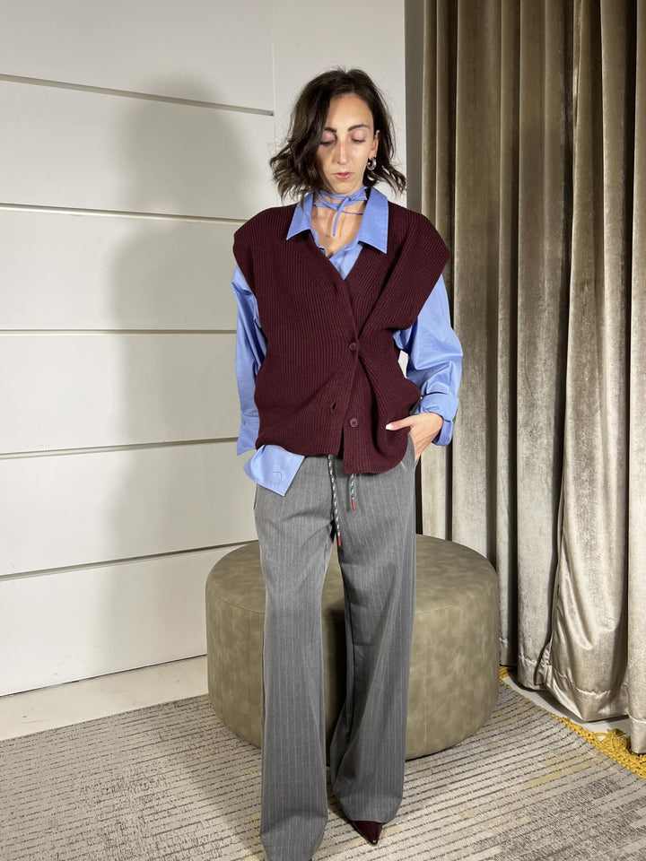 CAMICIA CELESTE OVER CON LACCIO NEL COLLO TF0735CELESTE VICOLO